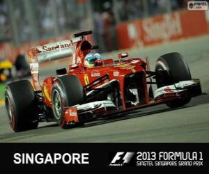 пазл Фернандо Алонсо - Ferrari - 2013 Гран при Сингапура, 2º классифицированы